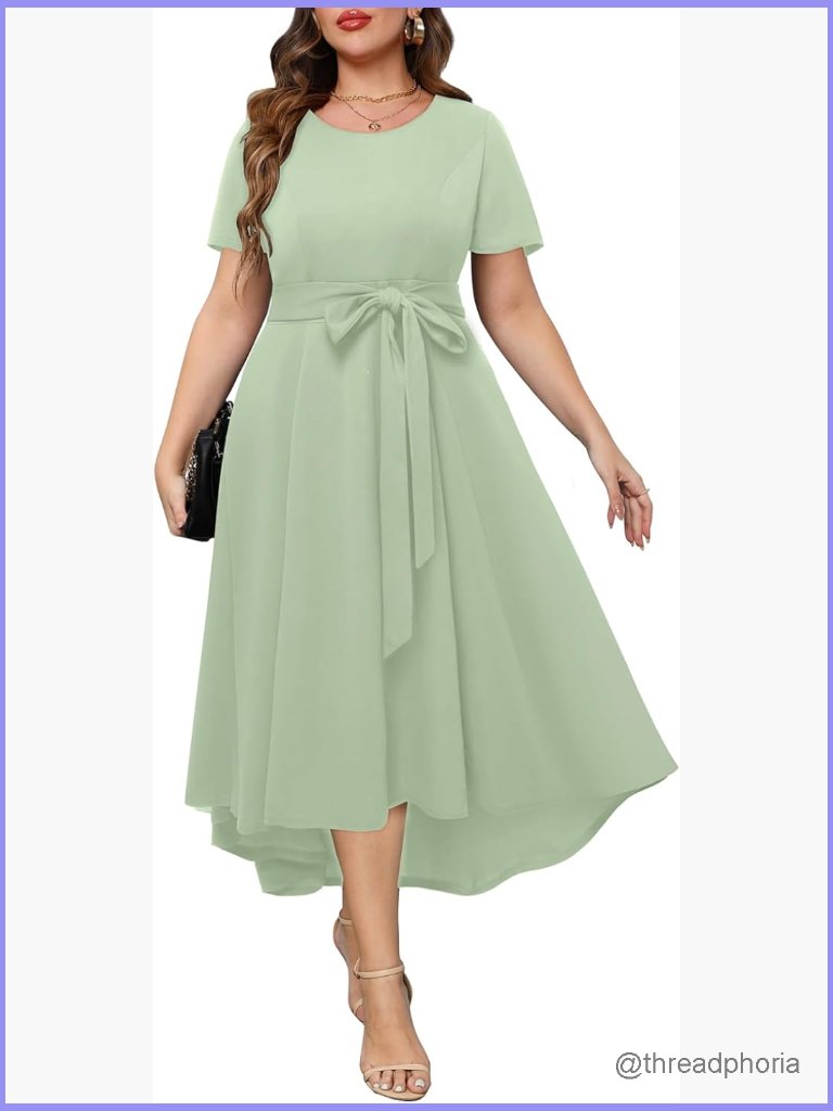 Plus Size Wedding Guest High Low Dress With Pockets